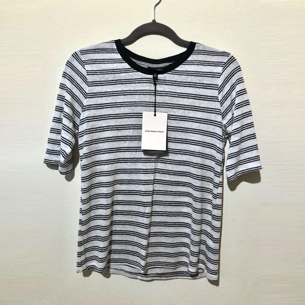 NWT Striped 3/4 Sleeve Top
